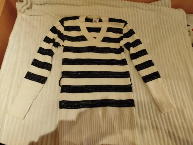 Vestido de manga larga a rayas