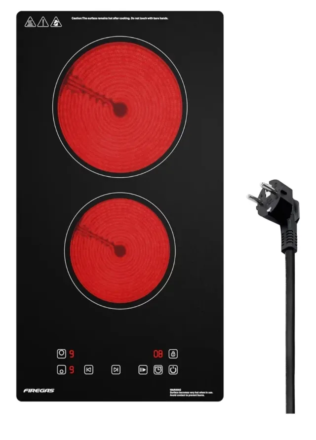 FIREGAS Placa Vitrocerámica Eléctrica 2 Fuegos