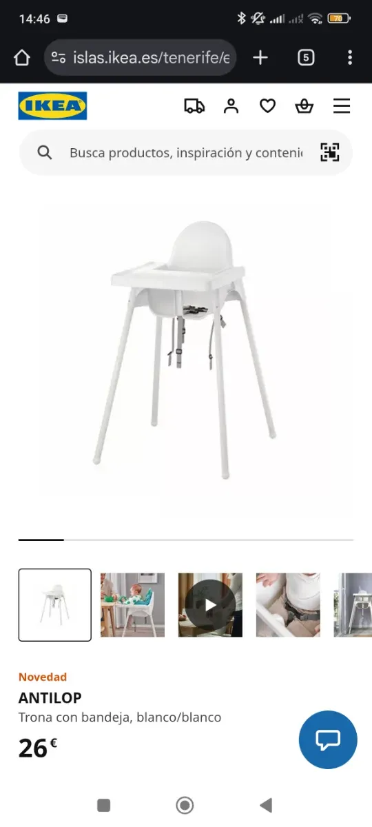 Trona con bandeja IKEA ANTILOP