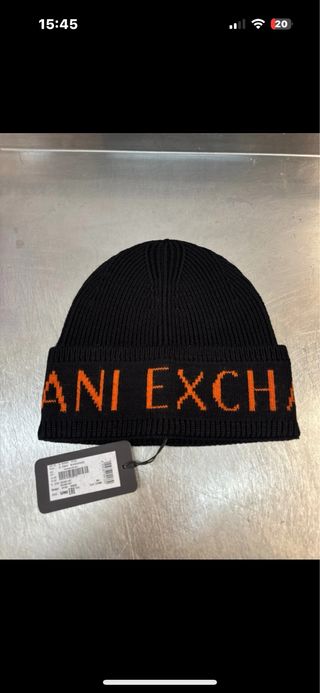 Gorro Armani Exchange Negro Naranja