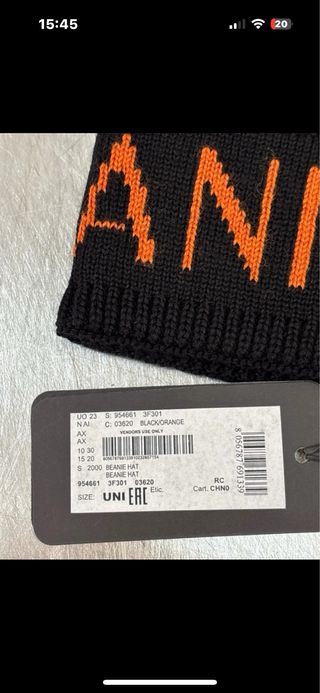 Gorro Armani Exchange Negro Naranja