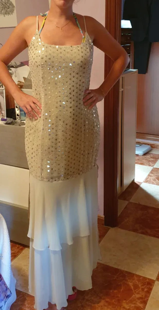 Vestido fiesta corte sirena lentejuelas