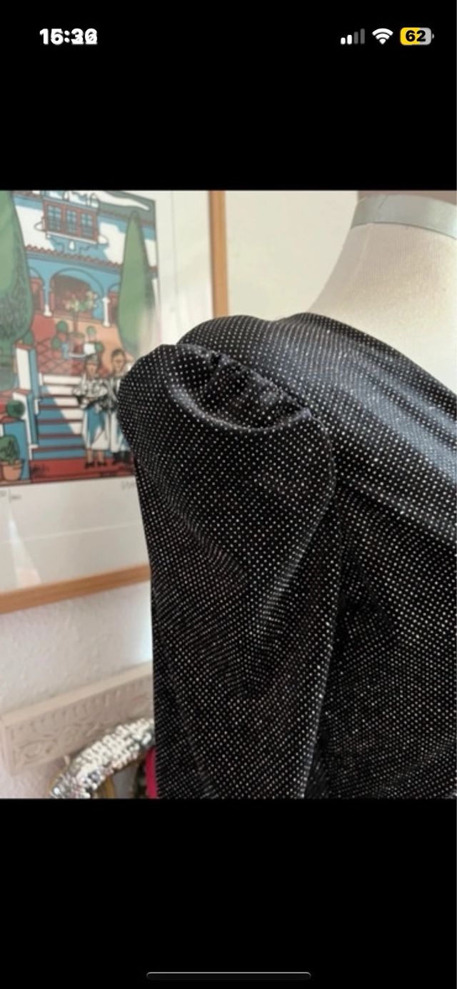 Vestido fiesta elástico purpurina plateada