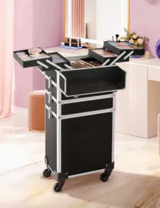 Maletín de maquillaje profesional con ruedas