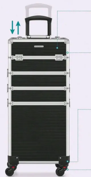 Maletín de maquillaje profesional con ruedas