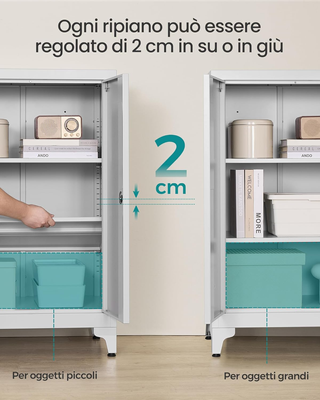 Armadietto in Metallo, Mobiletto Multiuso, Armadio