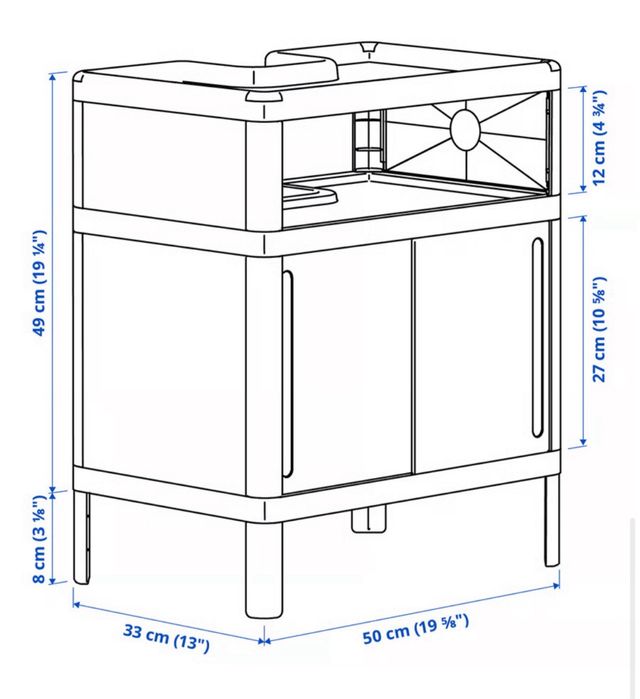 IVÖSJÖN Armario de lavabo bajo, verde IKEA. Nuevo