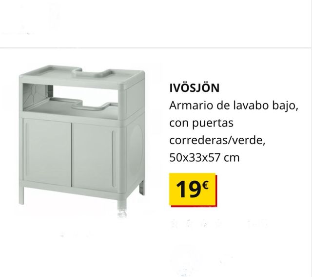 IVÖSJÖN Armario de lavabo bajo, verde IKEA. Nuevo