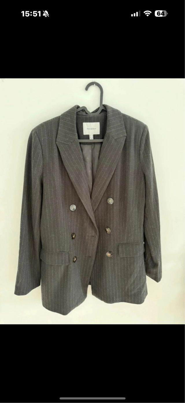 Blazer Pedro del Hierro gris rayas finas