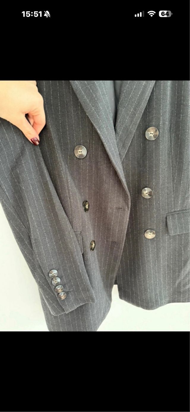 Blazer Pedro del Hierro gris rayas finas