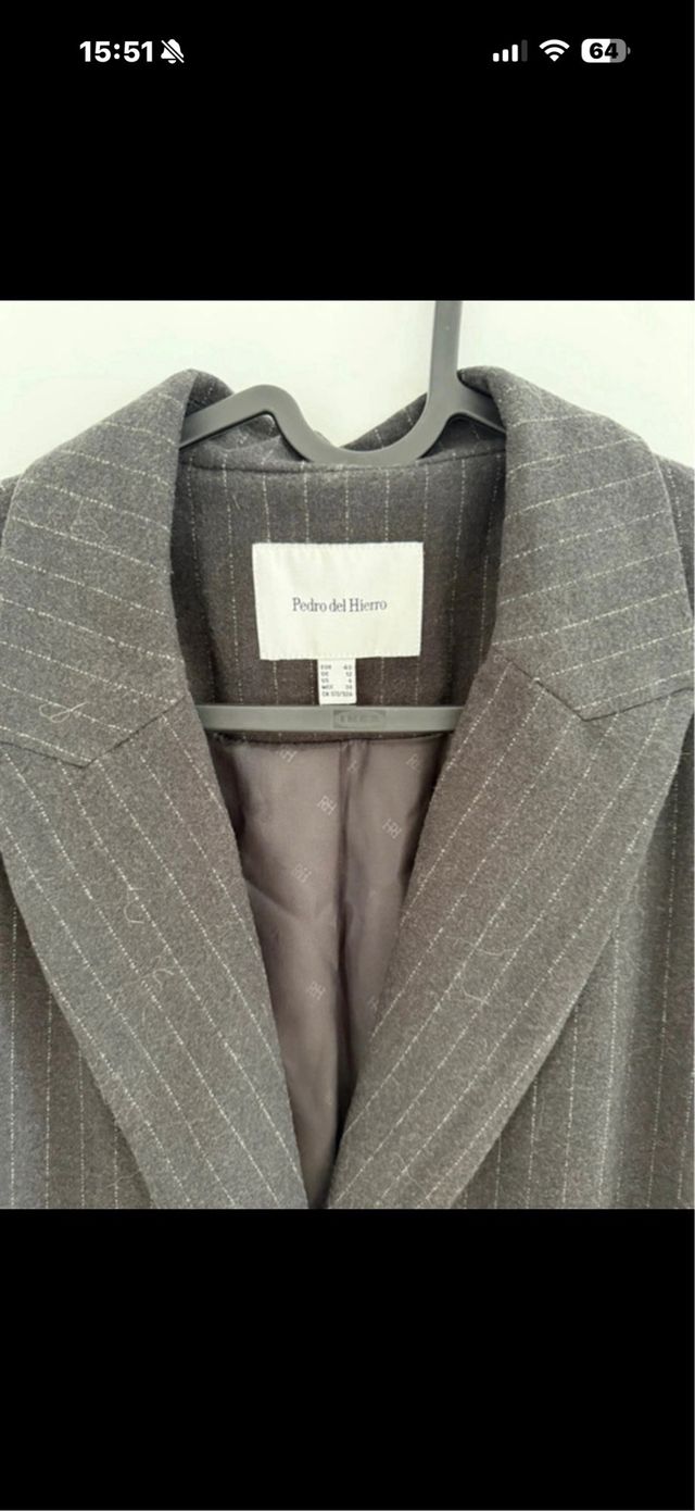 Blazer Pedro del Hierro gris rayas finas