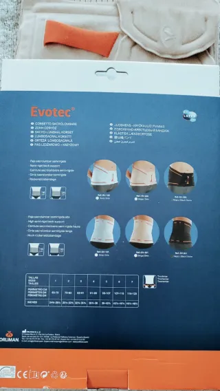 Faja Lumbar Orliman Evotec Talla 5
