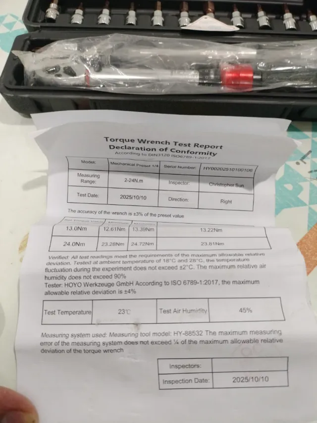 Llave dinamométrica 2-24Nm 15Pcs