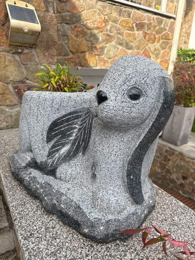 Maceta Foca Piedra Gris