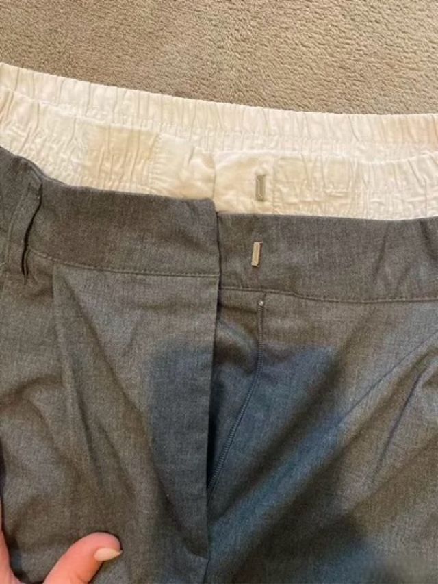 Pantalón vestir gris cinturilla