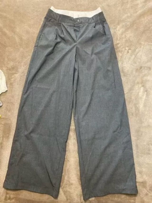 Pantalón vestir gris cinturilla