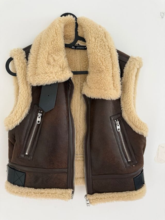 Chaleco Zara efecto borreguito