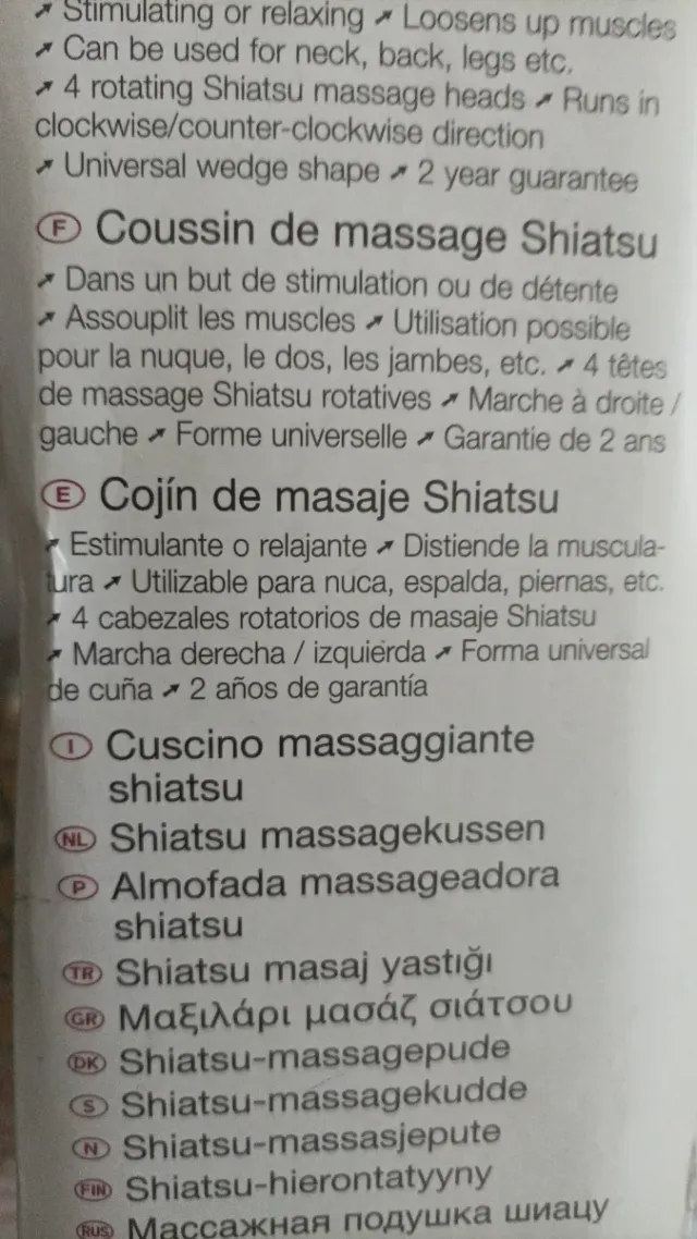 COJÍN DE MASAJE SHIATSU