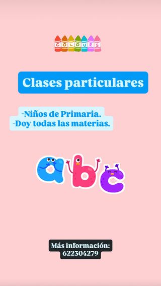 Clases particulares a niños de primaria.