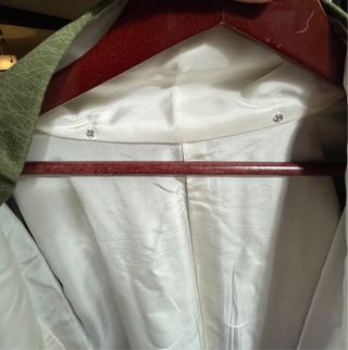 Kimono vintage de pura seda verde bordado