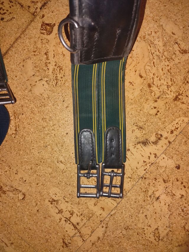 Cincha de cuero para hípica 130cm de largo