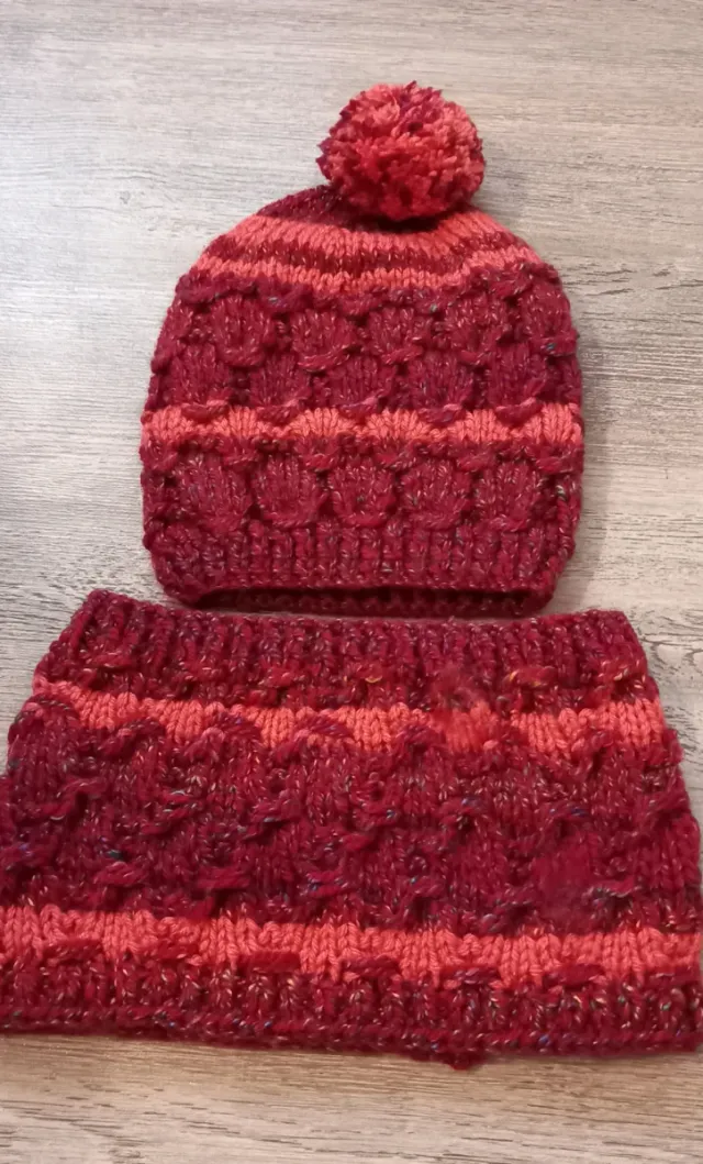Gorro y braga de punto para niño/a