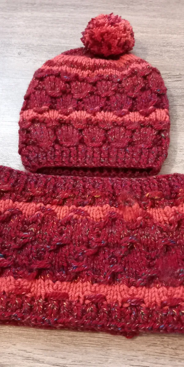 Gorro y braga de punto para niño/a