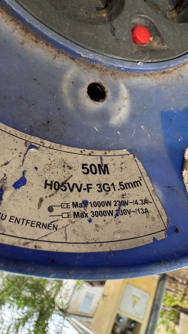 Rollo de cable H05VV-F 3G1.5mm 50M