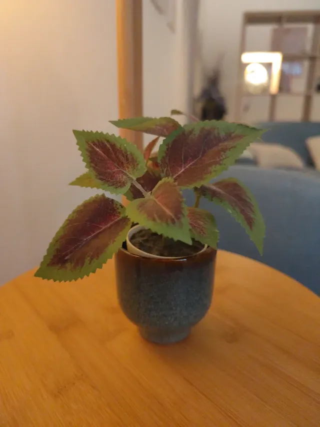 Planta artificial con macetero