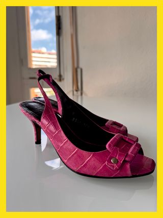 Sandalias Slingback Lujo Rosadas