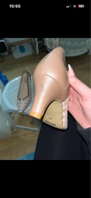 Tacones Asensio Beige y Rosa