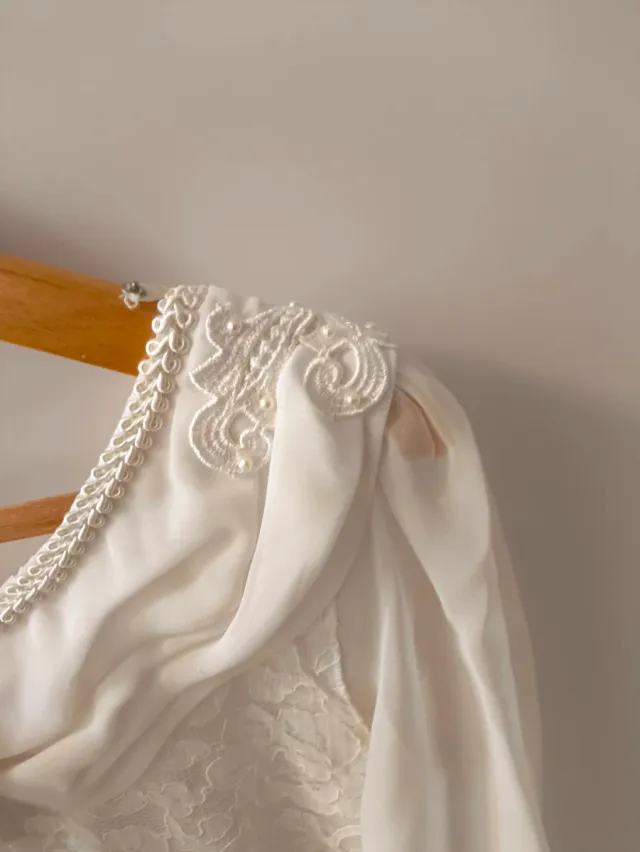 Vestido corto encaje blanco