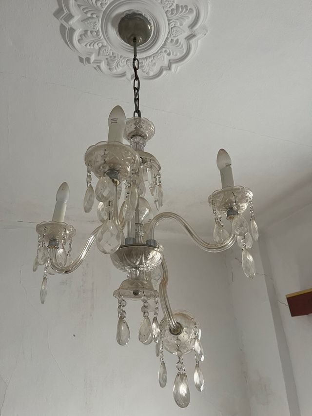 Lámpara de cristal antigua