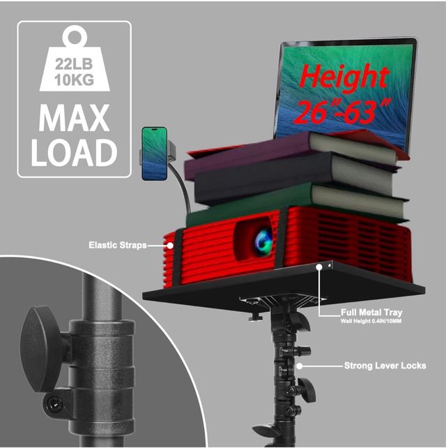 Trípode con ruedas para portátil y proyector