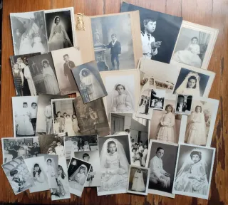 Lote de fotografías antiguas de comunión