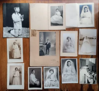 Lote de fotografías antiguas de comunión