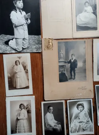 Lote de fotografías antiguas de comunión