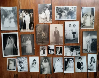 Lote de fotografías antiguas de comunión
