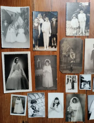 Lote de fotografías antiguas de comunión