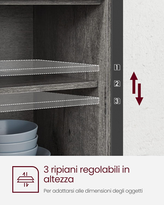 Credenza, Mobile da Cucina, Armadietto Organizzato