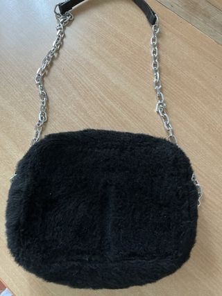 Borsa tracolla peluche nera