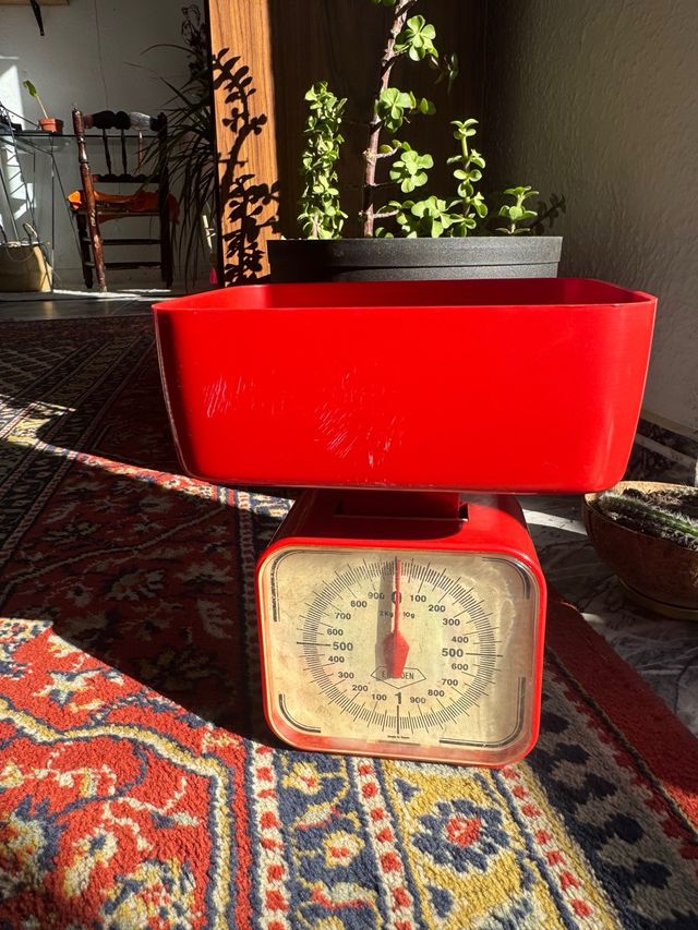 Balanza de cocina roja