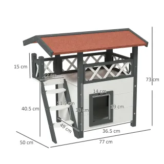 Casetta per gatti in legno nuova