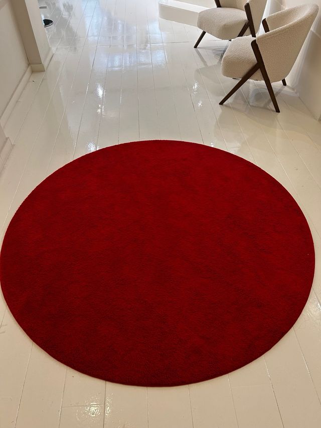 Alfombra redonda roja