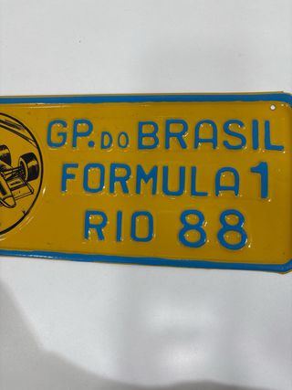 Targa GP Brasile Formula 1 Rio 88