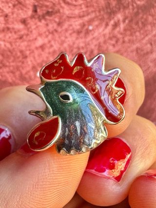 Gemelli in Argento 925 con Smalti - Gallo