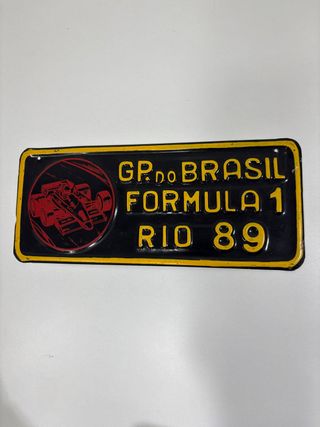 Targa GP Brasile Formula 1 Rio 89