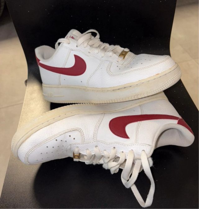 Nike Air Force 1 Blancas Rojas Talla 42
