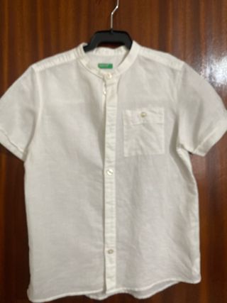 Camisa Benetton blanca manga corta
