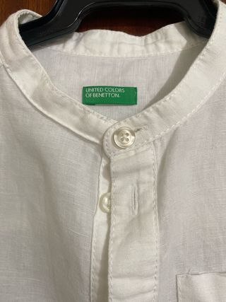 Camisa Benetton blanca manga corta